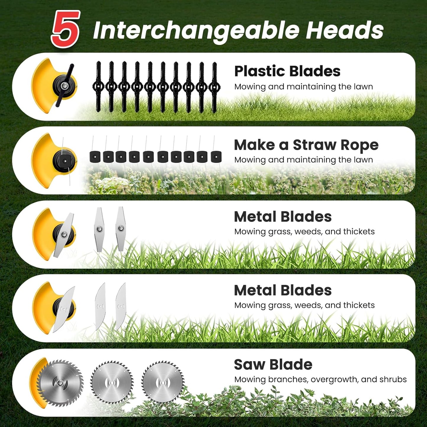 3 In 1 Cordless Grass Trimmer, Weed Eater and Edger