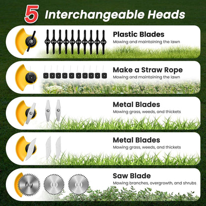 3 In 1 Cordless Grass Trimmer, Weed Eater and Edger